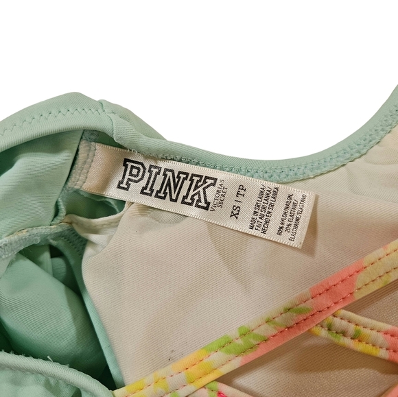 Pink by Victorias Secret Flowy Mint Green Swim Top, XS - Picture 5 of 7